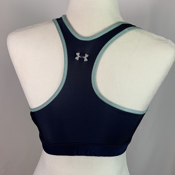 Under Armour Blue Striped Compression Sports Bra - Picture 4 of 7